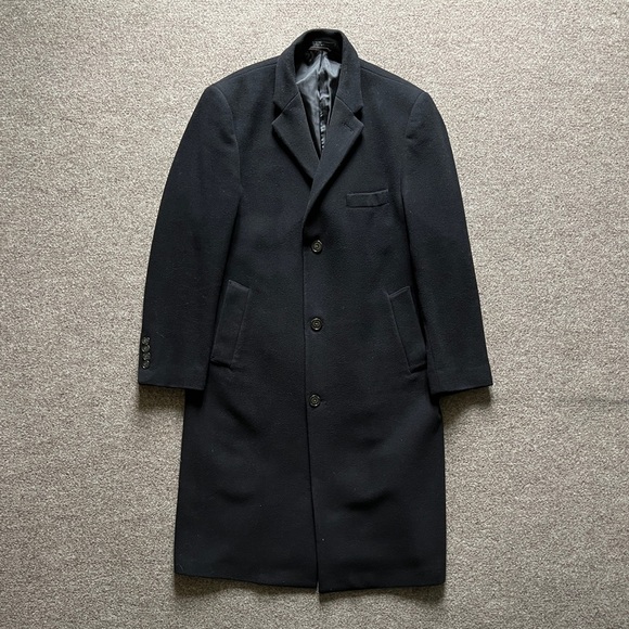 Lauren Ralph Lauren Wool Cashmere Long Black Overcoat Lined